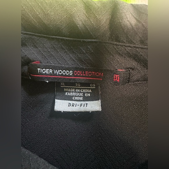 Nike Dri-Fit Tiger Woods Collection Golf Polo Shirt Striped Black Men's XL - Picture 4 of 9